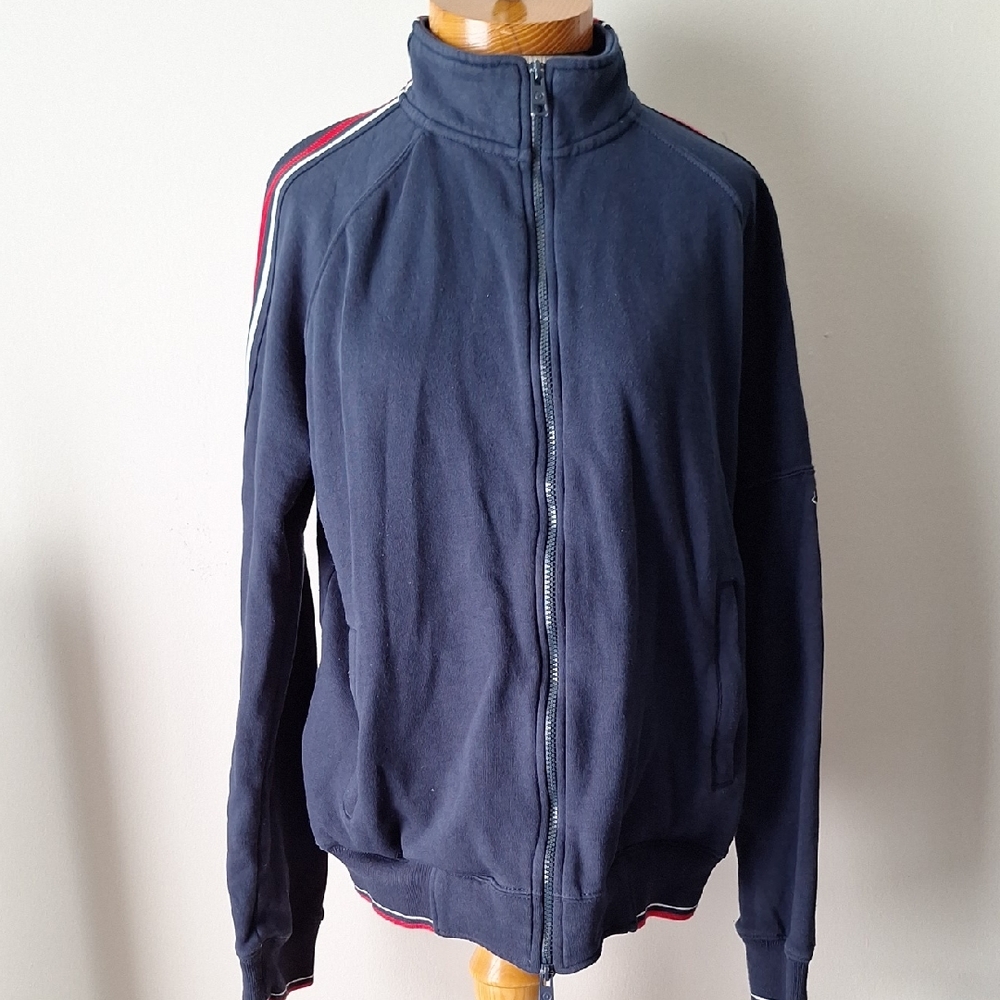 Men's Ben Sherman Navy Jacket with Red and White Accents Zip Up